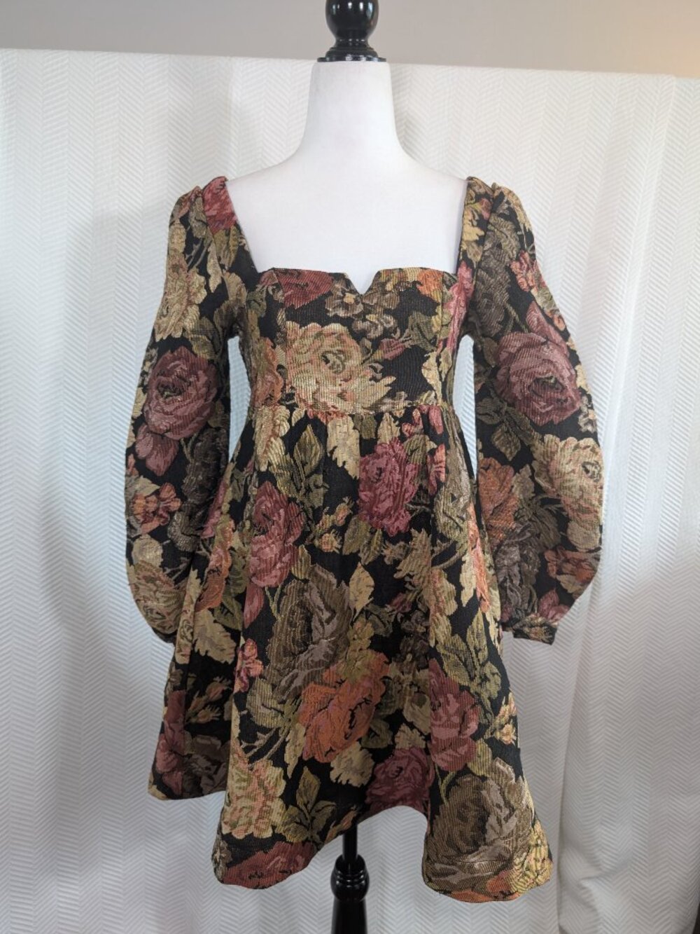 The Drop x Juliette Foxx Floral Tapestry Babydoll Mini Dress Cottagecore Medium